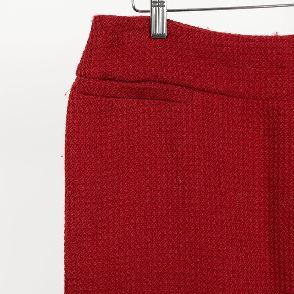 Donna Karan New York Red Wool Tweed Pencil Skirt - Picture 4 of 9